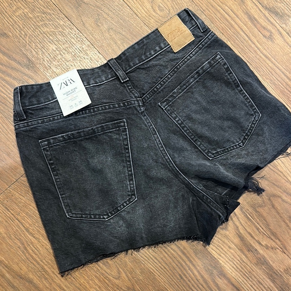 Zara Charcoal Denim Cutoff Shorts
